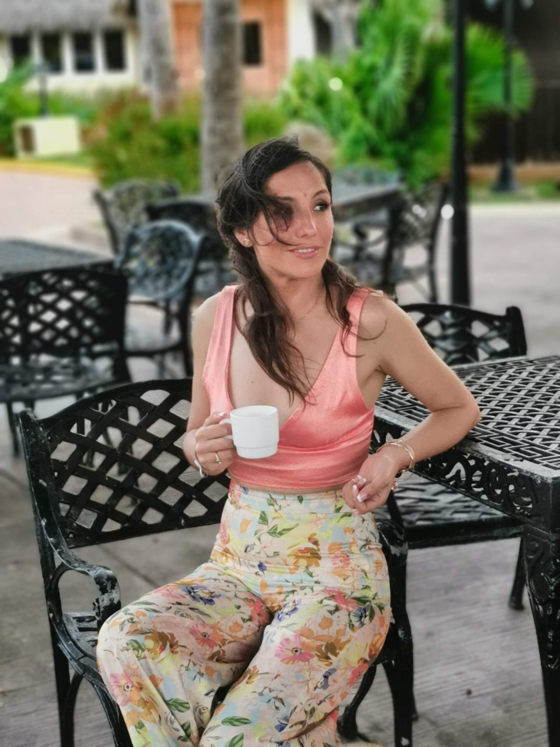 Disfrutando de una taza de Te en el Resort