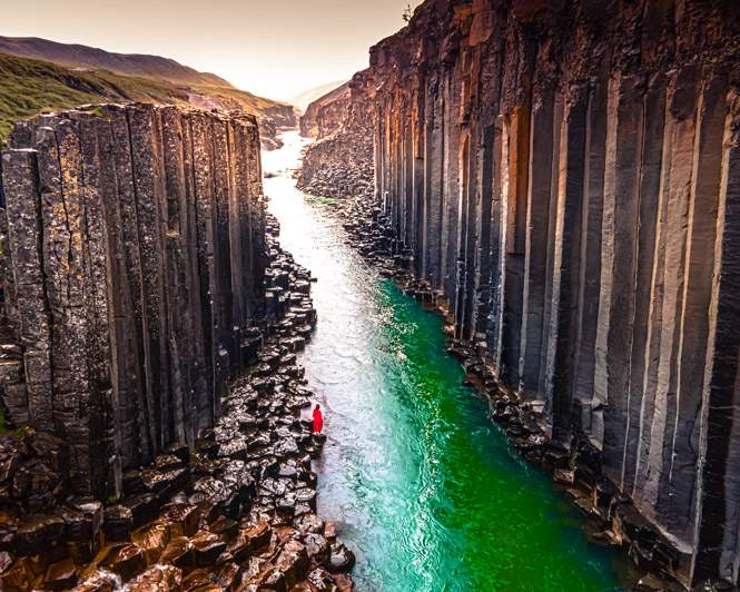 Studlagil. Impresionante la vista