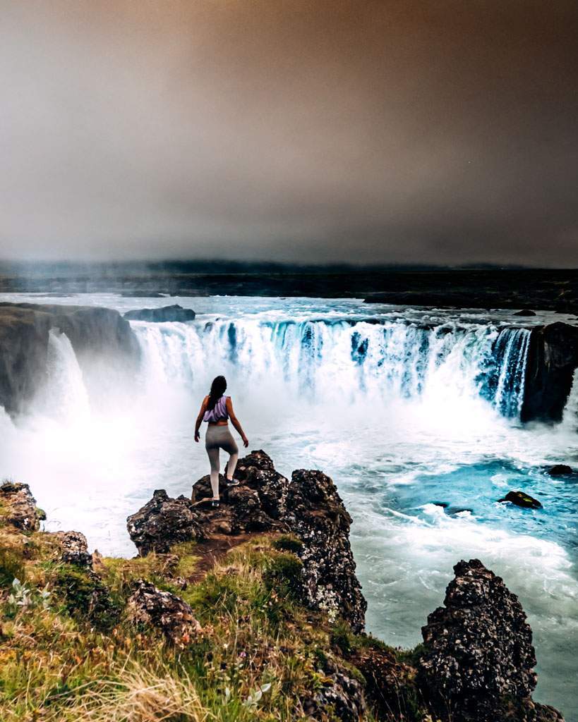 Delante de la gran Godafoss