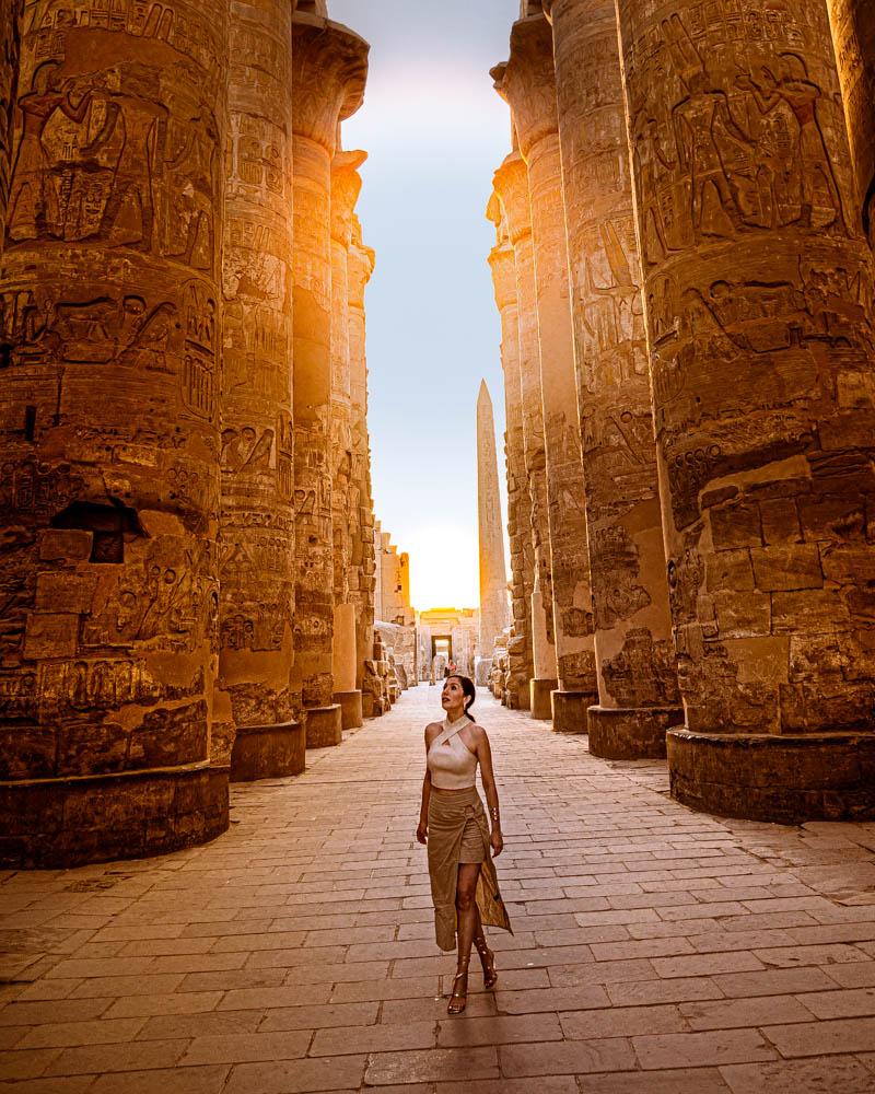 El templo de Karnak durante el amanecer