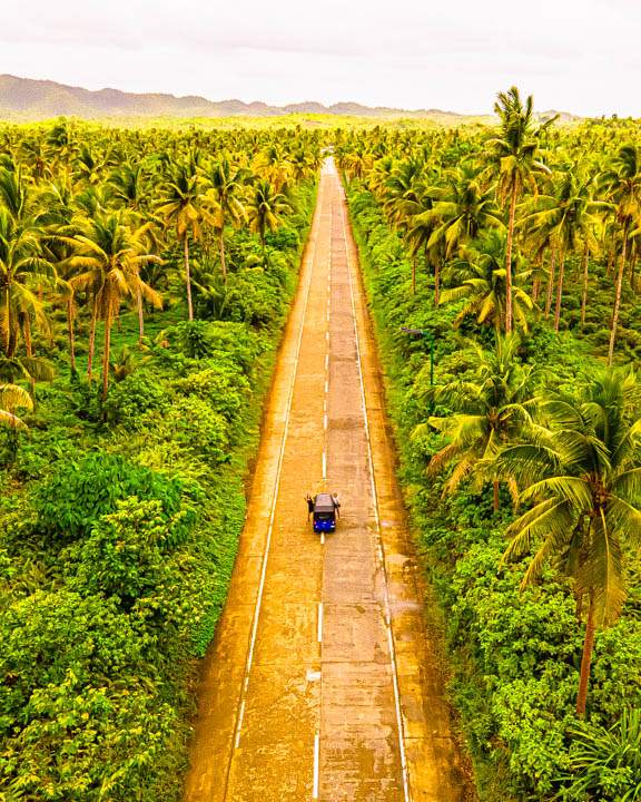 La carretera de Coconut en Siargao